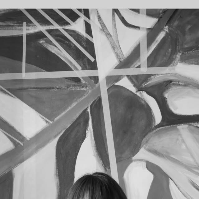 Black and white painting detail
