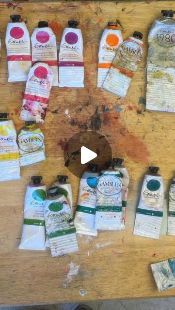 Oil paint supplies closeup
